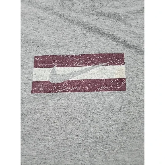 VINTAGE Nike Shirt Grey‎ Large Single Stitch Center Swoosh Made In USA - Picture 2 of 5